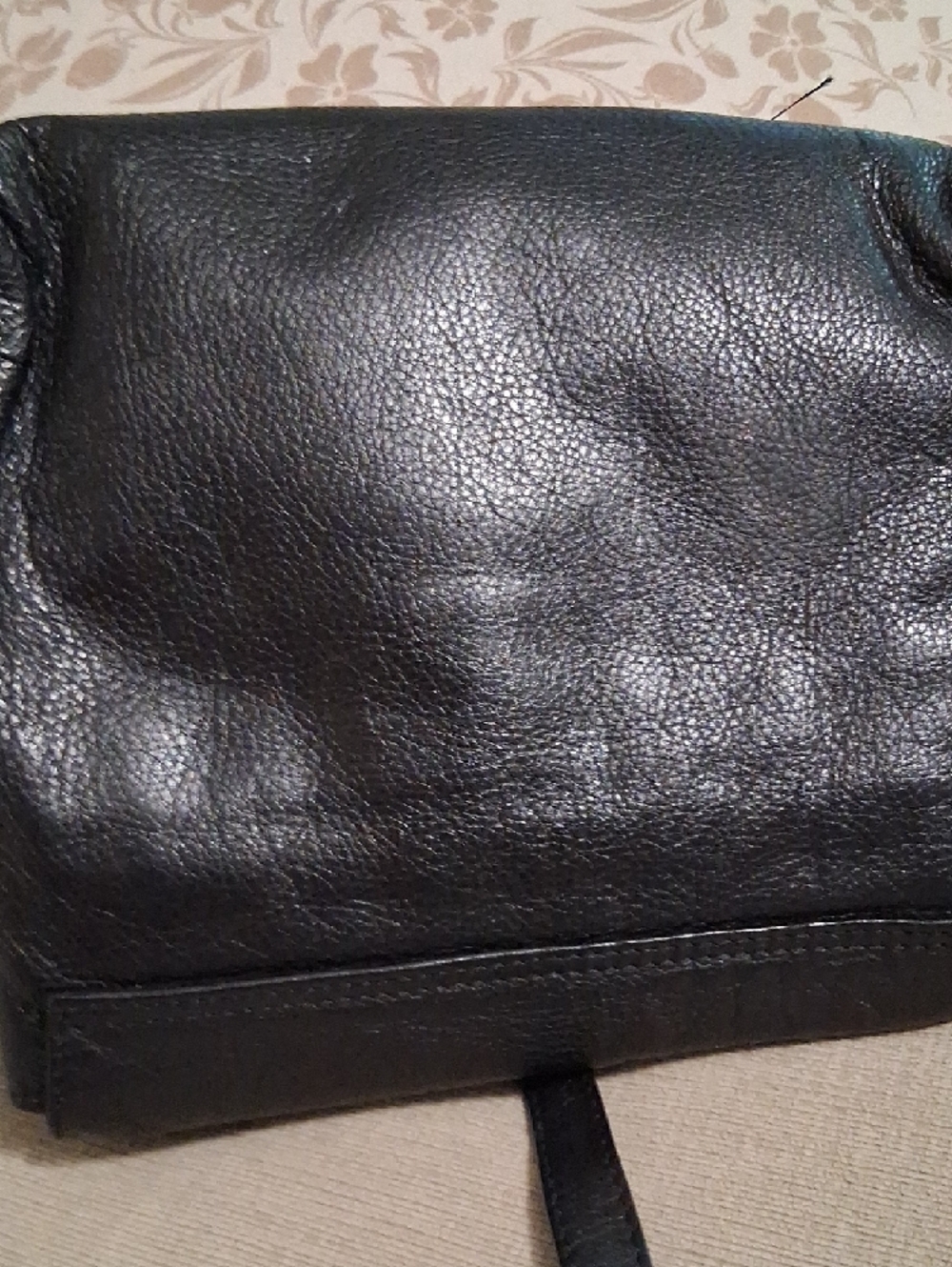 Black Studded Leather Crossbody with Silver Disc Accents - Picture 6 of 7